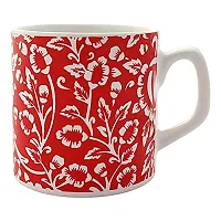 FARKRAFT Ceramic Coffee/Tea Cup - 6 Pieces, 4 oz - Red-thumb2