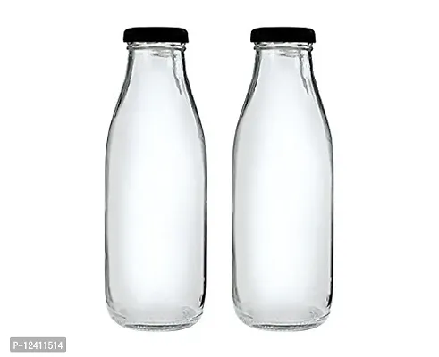 FARKRAFT Glass Bottle, 1000ml, Set of 2, Transparent