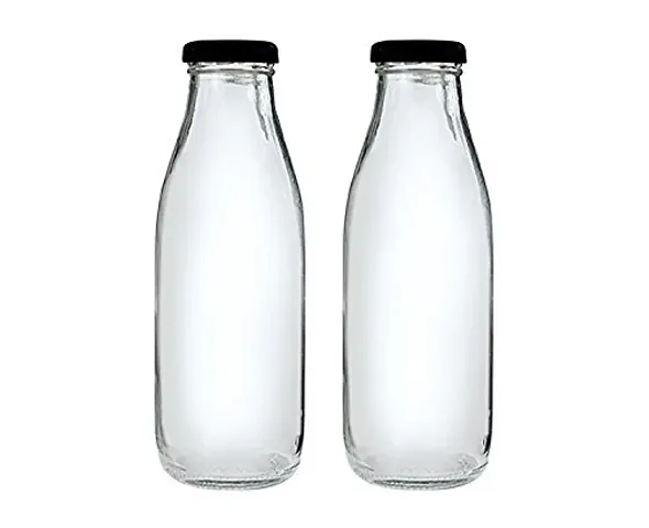 FARKRAFT Glass Bottle, 1000ml, Set of 2, Transparent