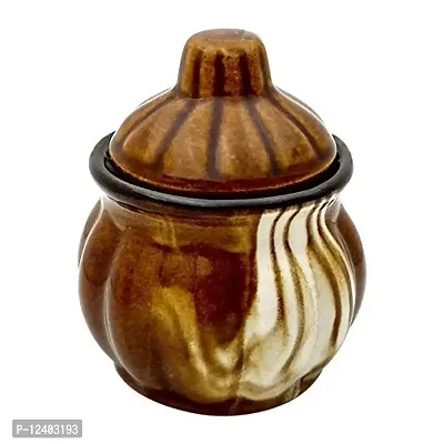 FARKRAFT Ceramic Jar Container Round Shape Jar with Lid 250 ml Set of 2-thumb3