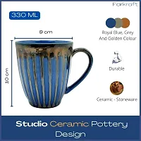 FARKRAFT Ceramic Mugs to Gift to Best Friend Tea Mugs Coffee Mugs Microwave Safe Coffee Mugs Ceramic Tea Cups (300 ml , Blue/Copper) 2-thumb1