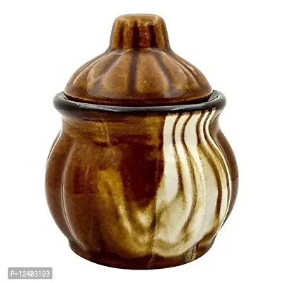 FARKRAFT Ceramic Jar Container Round Shape Jar with Lid 250 ml Set of 2-thumb2