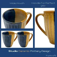 FARKRAFT Coffee Mug and Tea Cup, Royal Blue Studio Pottery Ceramic 330 ml- Set of 2-thumb2