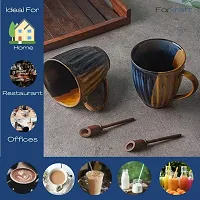 FARKRAFT Coffee Mug and Tea Cup, Royal Blue Studio Pottery Ceramic 330 ml- Set of 2-thumb4