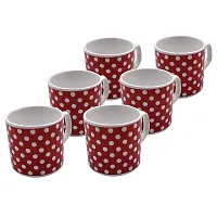 FARKRAFT Porcelain Stoneware Coffee Mug - 6 Pieces, Red, 4 Oz-thumb1