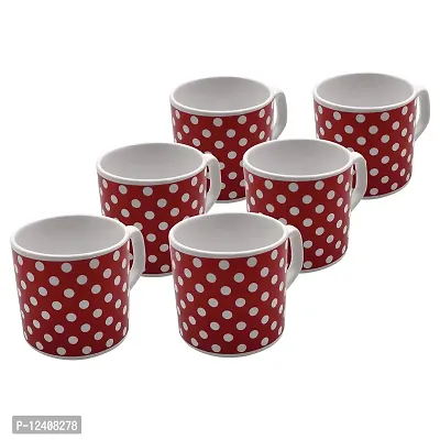 FARKRAFT Porcelain Stoneware Coffee Mug - 6 Pieces, Red, 4 Oz-thumb2