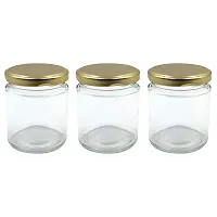 FARKRAFT Round Glass Jar/ Container with Golden Metal Cap Rust Proof Air Tight Lid for Kitchen Storage, Spice, Jam, Honey & Decoration Craft Work- 190ml, Pack of 6 Pcs-thumb4