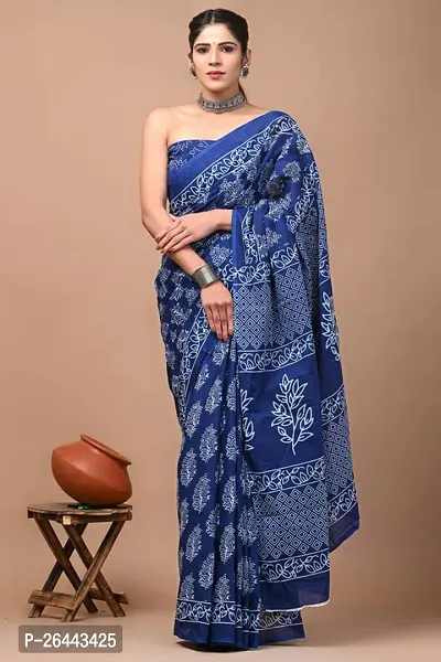 Cotton Printed Saree with Blouse Piece - Traditional-thumb0