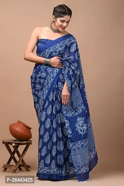 Cotton Printed Saree with Blouse Piece - Traditional-thumb2