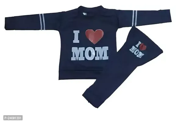 Fabulous Black Polycotton Printed T-Shirts with Trousers For Boys