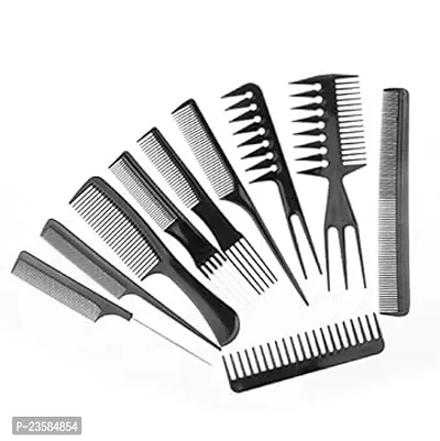 Hairstyle comb set, 1 set of hairstylist professional styling comb set (black), suitable for all hairstyles and styles  (Pack of 10)