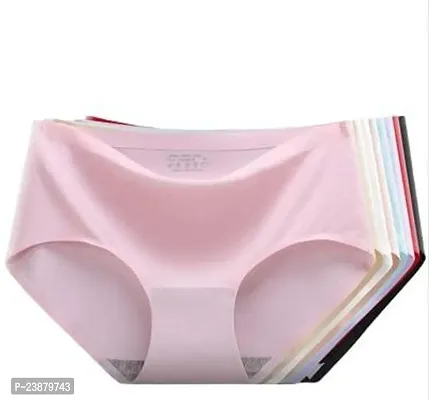 Stylish Multicoloured Silk Solid Briefs For Women Pack Of 3-thumb0