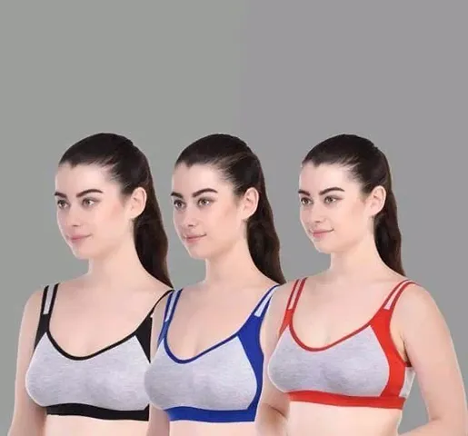 Stylish Solid Bras For Women Pack Of 3