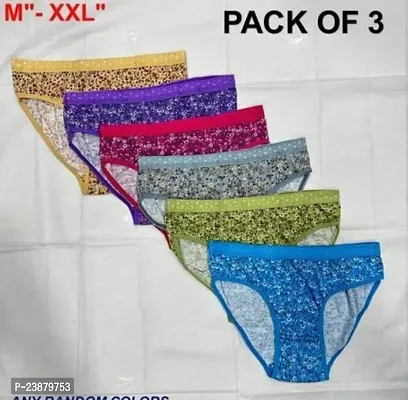 Stylish Multicoloured Cotton Solid Briefs For Women Pack Of 6