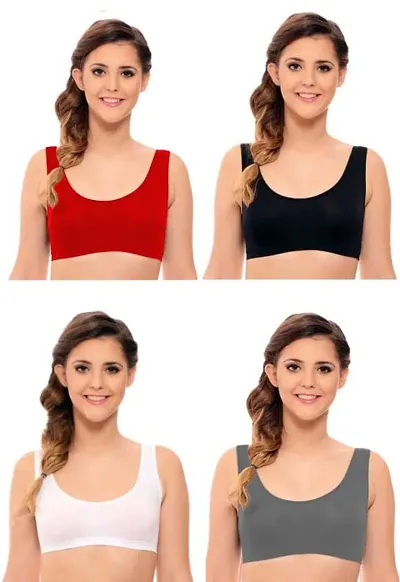 Stylish Fancy Solid Bras For Women Pack Of 4