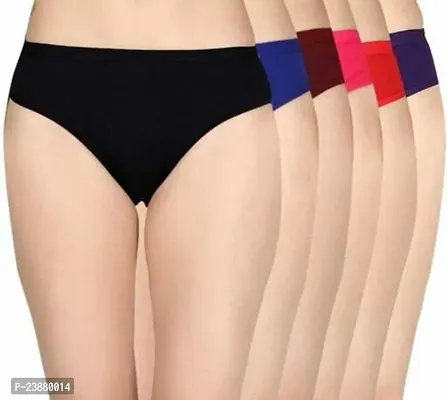 Stylish Multicoloured Cotton Solid Briefs For Women Pack Of 3-thumb0