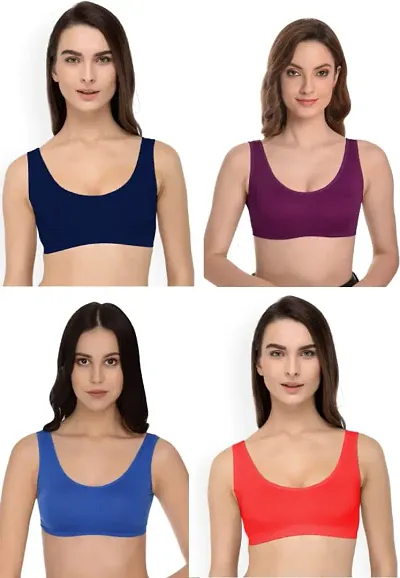 Stylish Fancy Solid Bras For Women Pack Of 4