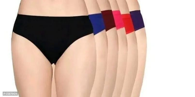 Stylish Multicoloured Cotton Solid Briefs For Women Pack Of 6-thumb0