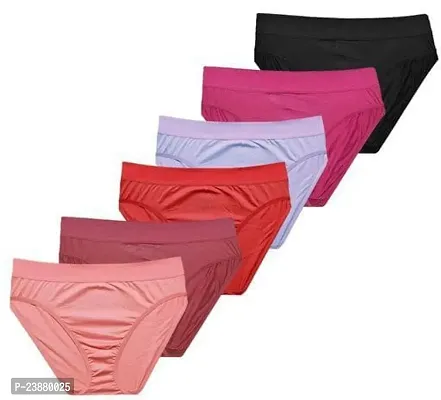 Stylish Multicoloured Cotton Solid Briefs For Women Pack Of 6