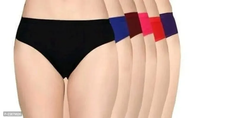 Stylish Multicoloured Cotton Solid Briefs For Women Pack Of 3