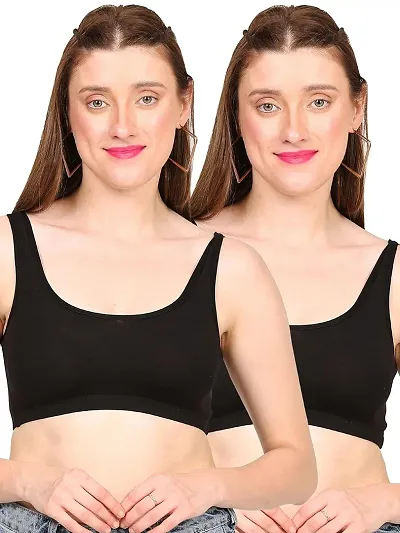 Women Sports Non Padded Bra Pack of 2