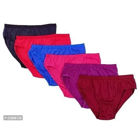 Stylish Multicoloured Cotton Solid Briefs For Women Pack Of 6-thumb0