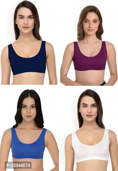 Pack of 3 Seamless Air Bra  Stretchable Non  Padded Non  Wired Sports Bra for Women