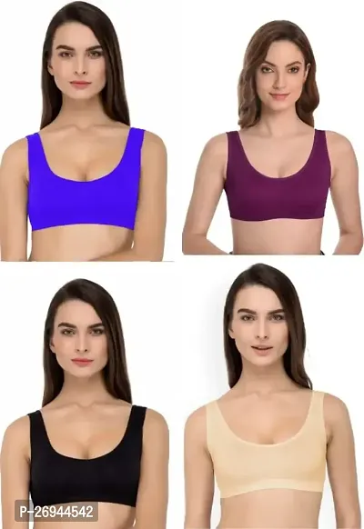 Pack of 3 Seamless Air Bra  Stretchable Non  Padded Non  Wired Sports Bra for Women