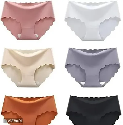 Stylish Multicoloured Silk Solid Briefs For Women Pack Of 3