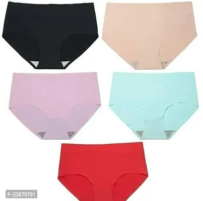 Stylish Multicoloured Silk Solid Briefs For Women Pack Of 3