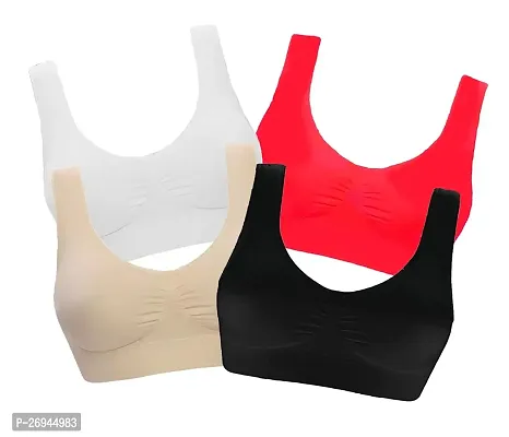 Fashion is my style Presents Air Bra for Women Sports Bra Cotton Bra Full Coverage Non  Padded Multicolor See Main Image to Check How Many Bra You Will Get