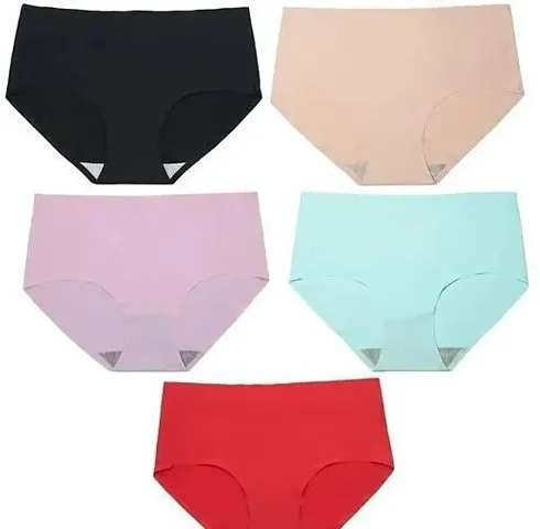 Stylish Silk Solid Briefs For Women Pack Of 5