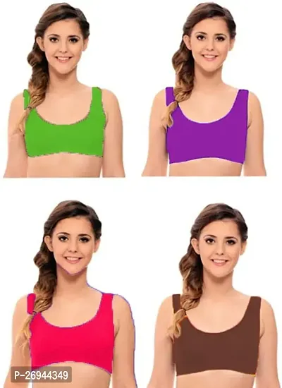 Cotton blend  Non Padded Non  Wired Air Sports Bra for Women-thumb0