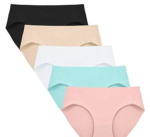 Stylish Silk Solid Briefs For Women Pack Of 5