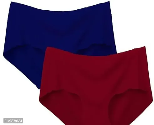 Stylish Multicoloured Silk Solid Briefs For Women Pack Of 2-thumb0