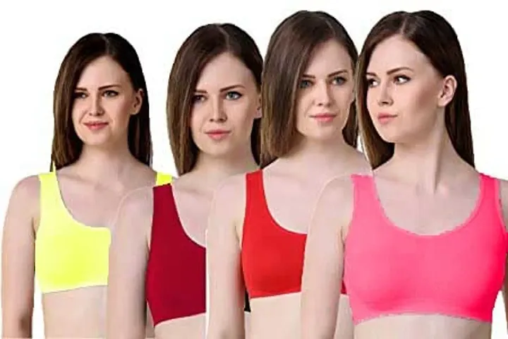 Stylish Fancy Solid Bras For Women Pack Of 4