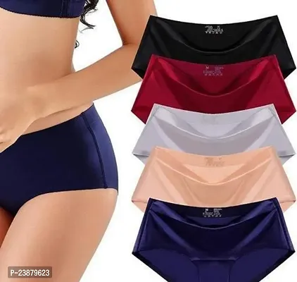 Stylish Multicoloured Cotton Solid Briefs For Women Pack Of 5-thumb0