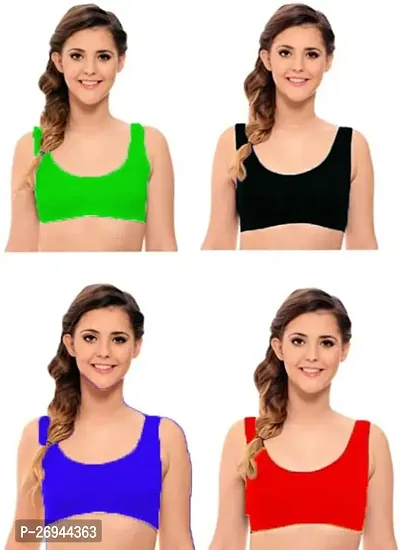 Women  s Cotton Non Padded Non Wired Daily Workout Cotton Sports Bra