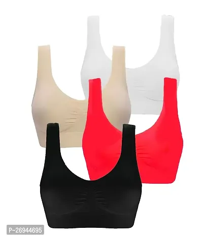 Pack of 3 Seamless Air Bra  Stretchable Non  Padded Non  Wired Sports Bra for Women