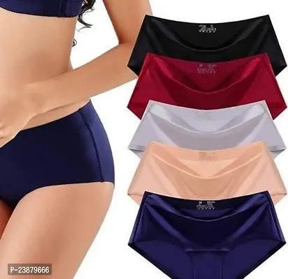 Stylish Multicoloured Cotton Solid Briefs For Women Pack Of 5