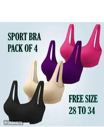 Women  s Stretch Cotton Sports Non Padded Wire Free Air Bra-thumb0