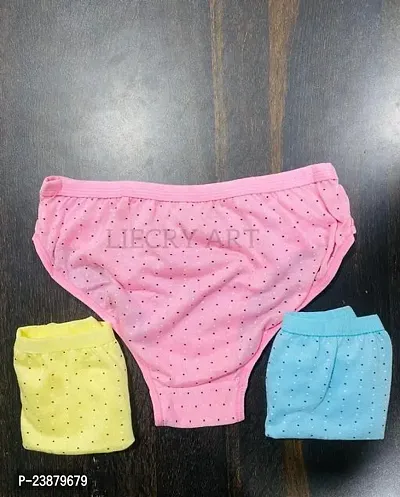 Stylish Multicoloured Cotton Solid Briefs For Women Pack Of 3