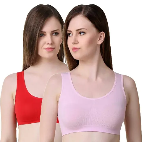 MLD Super Stylish Women's Air Sports Bra- Pack of 2 (Free Size, Size of 28 to 38)