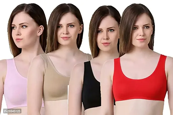 Combo 3 Women  s Air Bra Sports Bra Stretchable Non  Padded   Non  Wired Seamless Bra Free Size