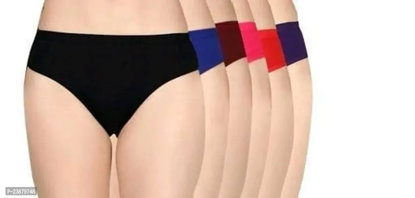 Stylish Multicoloured Cotton Solid Briefs For Women Pack Of 6-thumb0