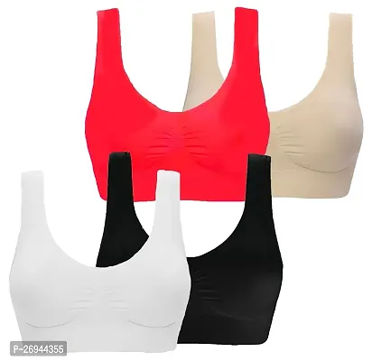 Women  s Cotton Non Padded Non Wired Daily Workout Cotton Sports Bra