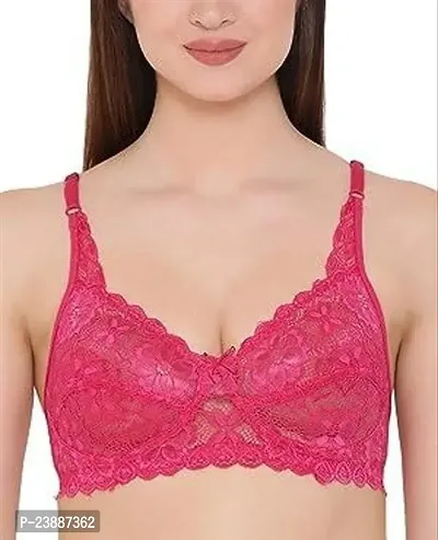 Stylish Red Net Solid Bras For Women-thumb0