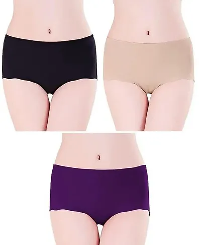 Stylish Silk Solid Briefs For Women Pack Of 3