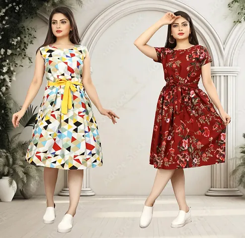 Stylish A-Line Dress For Women Pack Of 2