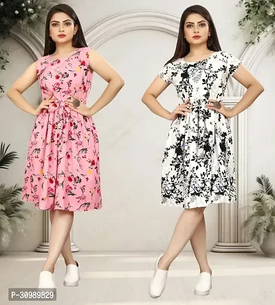 Stylish Crepe Dress for Women Pack of 2